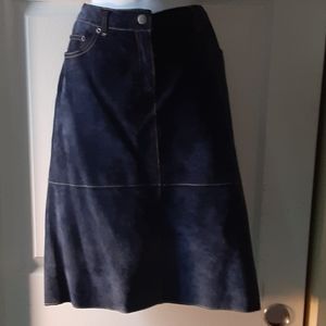 Isaac Mizrahi Dark Blue Suede Skirt